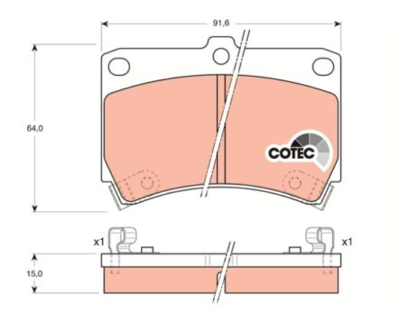 Jeu de plaquettes de frein d'origine TRW pour essieu avant GDB1024YO neuf pour MAZDA - Image 3