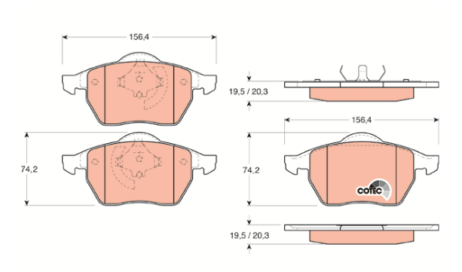 Nuovo set pastiglie freno anteriore TRW GDB1200 originale per AUDI VOLKSWAGEN - Immagine 3
