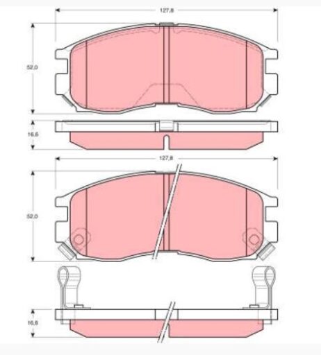 Nuovo set pastiglie freno anteriore TRW GDB3133YO originale per MITSUBISHI - Immagine 3