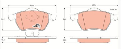 Conjunto de pastilhas de freio de eixo dianteiro TRW GDB1204 original novo para FORD SEAT VW - Imagem 3
