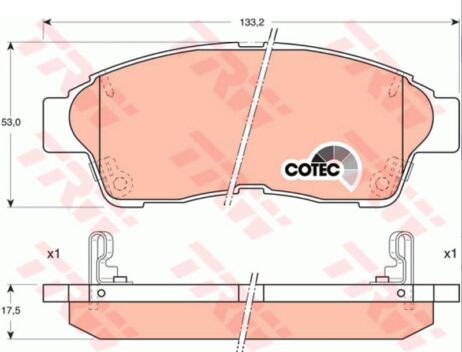 Conjunto de pastilhas de freio TRW eixo dianteiro GDB1143YO genuíno novo para LEXUS TOYOTA - Imagem 3