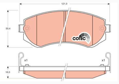 Conjunto de pastilhas de freio TRW dianteiro e traseiro GDB3208 genuíno novo para NISSAN - Imagem 3