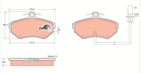 Originálny nový TRW GDB1366 Sada brzdových platničiek prednej nápravy pre AUDI SEAT VW - Obrázok 3