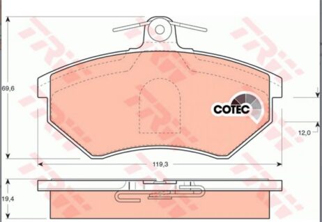 Originál nová sada brzdových platničiek TRW predná náprava GDB1044 pre AUDI SEAT VW - Obrázok 3