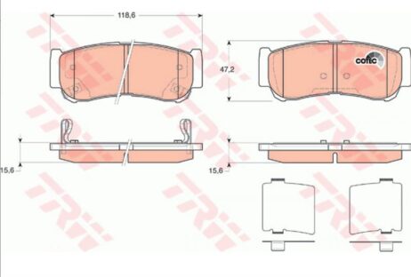 ชุดผ้าเบรกเพลาหลัง TRW GDB3419 ใหม่แท้สำหรับ HYUNDAI - ภาพที่ 3
