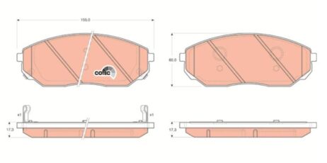 Genuine New TRW Front Axle GDB3343YO Brake Pad Set For KIA - Image 3